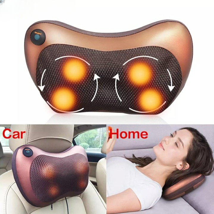 Car Head Massage Pillow Relax Vibrator Electric Shoulder Back Heating