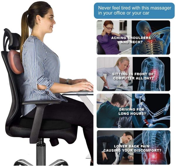 Car Head Massage Pillow Relax Vibrator Electric Shoulder Back Heating