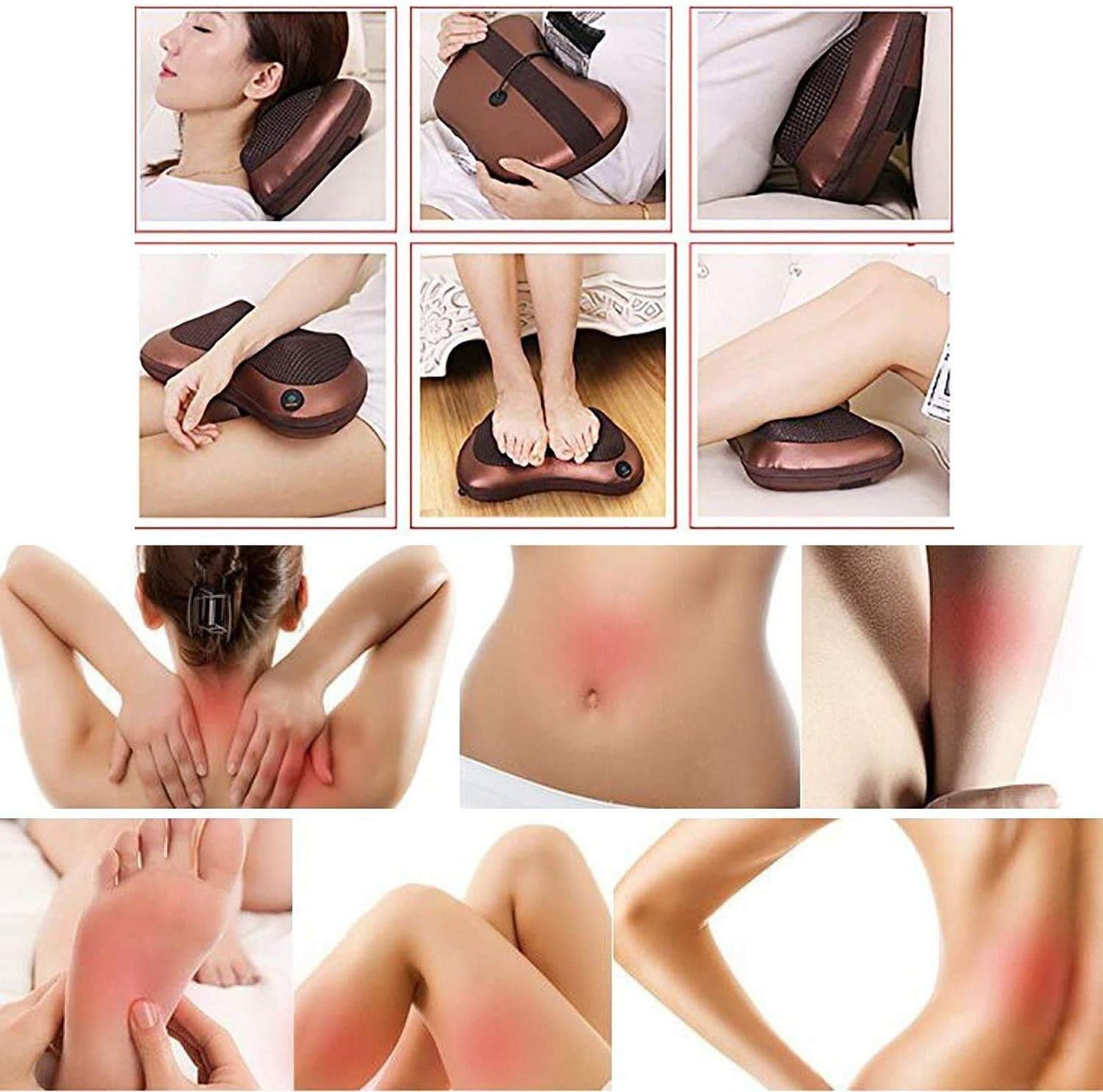 Car Head Massage Pillow Relax Vibrator Electric Shoulder Back Heating