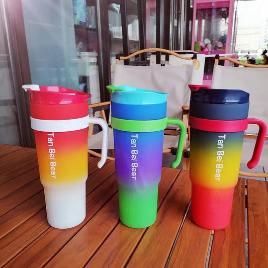 Portable 3 In 1 3pcs/set Sports Drinking Water Bottle With Straw Motivational Water Bottles In Travel (random Color)