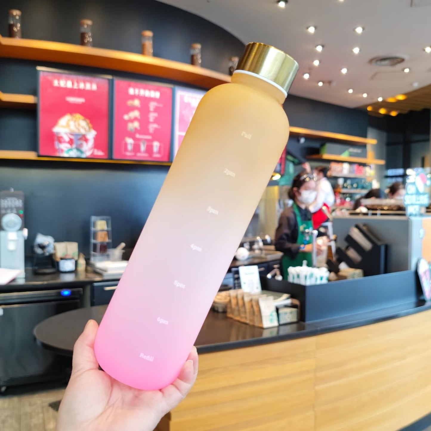 1l Motivational Water Bottle 32oz Reusable Plastic Drinking Bottle With Time Marker Leakproof Fashion Style Bottle For Travel