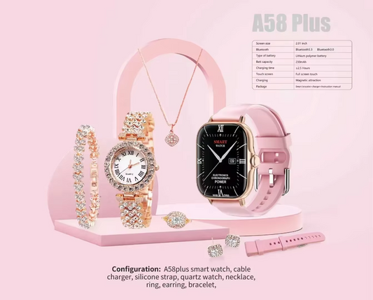 A58 Plus 6 In 1 – Smartwatch For Women | Best Quality Smart Watch For Girls | Perfect For Gift – Random Color